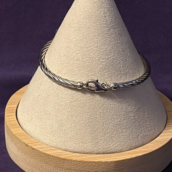 Vintage Sterling Silver Heart & Cubic Zirconia Bracelet - Picture 4 of 10